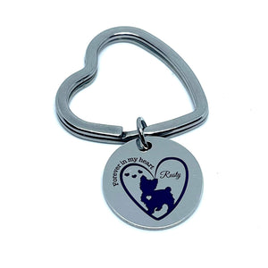 Personalized "Forever in my Heart" Memorial Dog Keychain