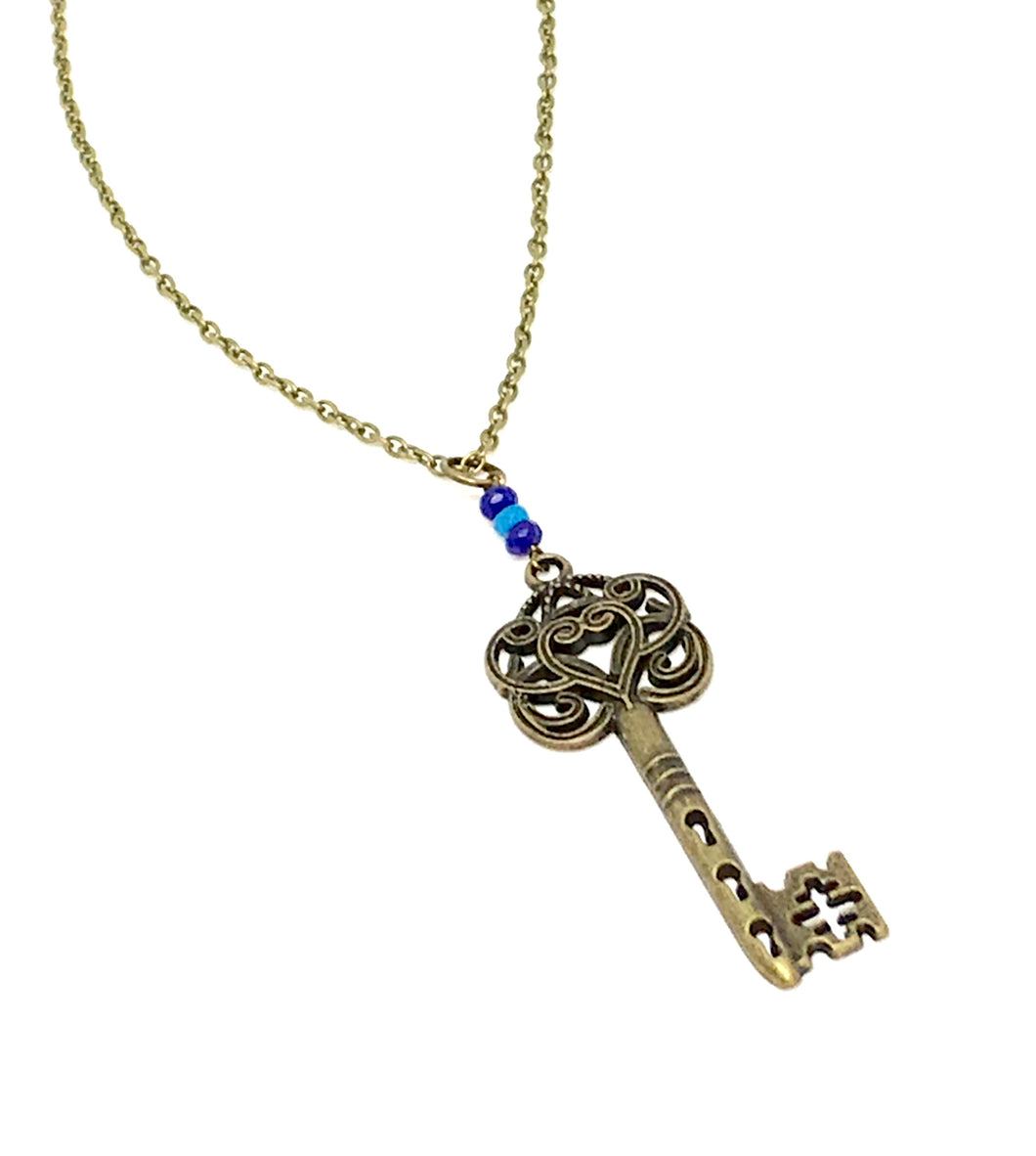 Key to my Heart Necklace (Antique Bronze)