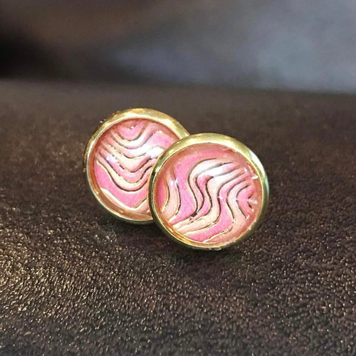 10mm Blush Ripple Studs (Stainless Steel)
