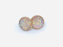 Load image into Gallery viewer, 10mm Light Pink Druzy Studs