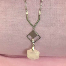 Load image into Gallery viewer, Modern Rose Quartz Necklace (Stainless Steel)