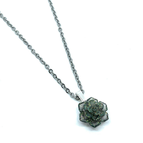 Sparkly Succulent Necklace (Stainless Steel)
