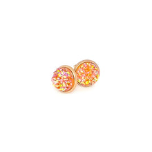 Load image into Gallery viewer, 10mm Orange Creamsicle Druzy Studs