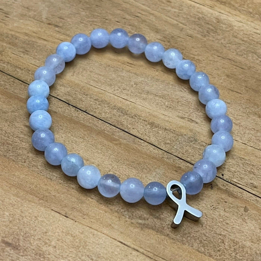 6mm Prostate Cancer Research Gemstone Bracelet