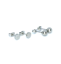 Load image into Gallery viewer, Double Mixed Set of 6mm Minimalist Studs (Stainless Steel)