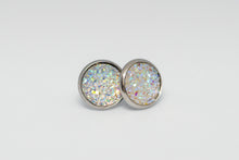 Load image into Gallery viewer, 10mm White Druzy Studs