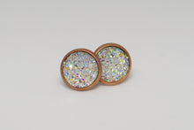Load image into Gallery viewer, 10mm White Druzy Studs
