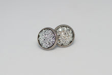 Load image into Gallery viewer, 10mm Silver Druzy Studs