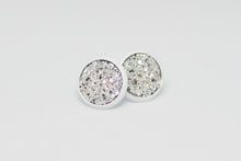 Load image into Gallery viewer, 10mm Silver Druzy Studs