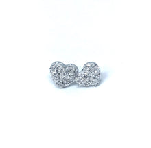 Load image into Gallery viewer, 12mm Silver Druzy Heart Studs