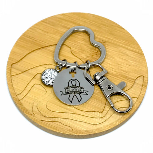 Brain Cancer Survivor Research Keychain (Stainless Steel)