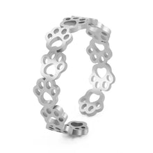 Load image into Gallery viewer, Adjustable Pawprint Infinity Ring (Stainless Steel)