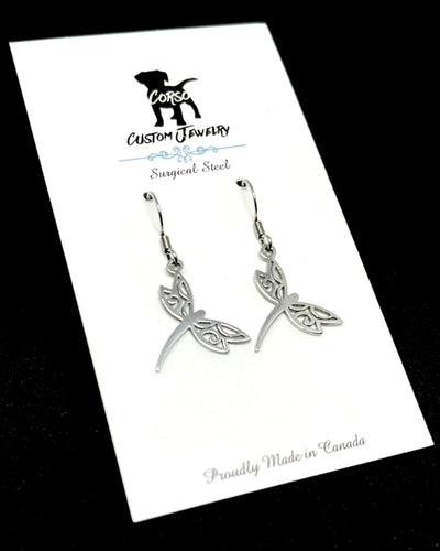 Filigree Dragonfly Drop Earrings