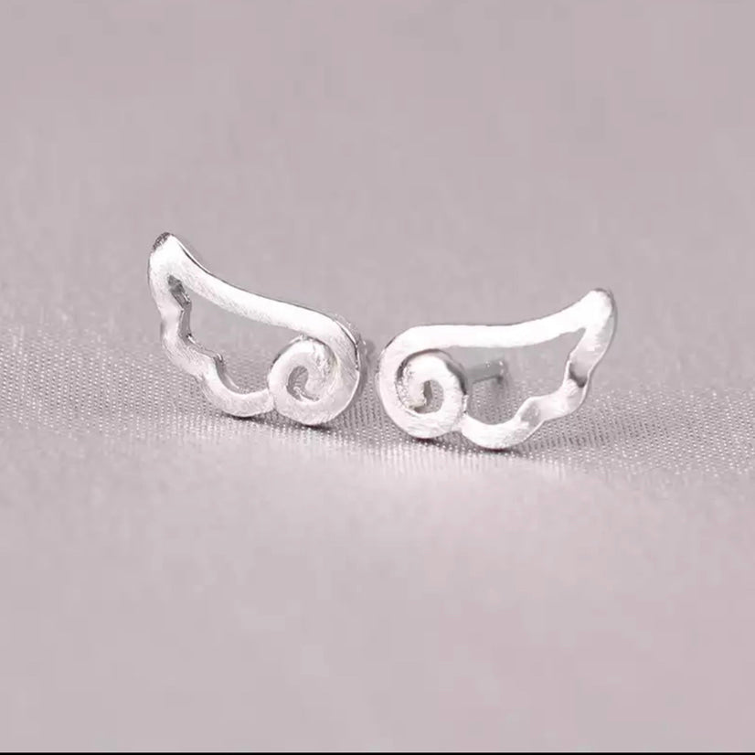 Angel Wing Studs (Sterling Silver)