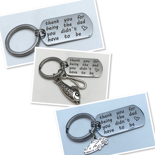 Step Father Keychain (Stainless Steel)