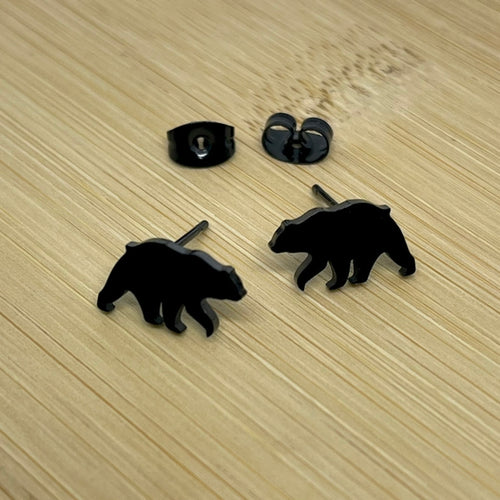 Black Bear Studs (Stainless Steel)