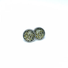 Load image into Gallery viewer, 10mm Yellow Leopard Print Studs (Stainless Steel)