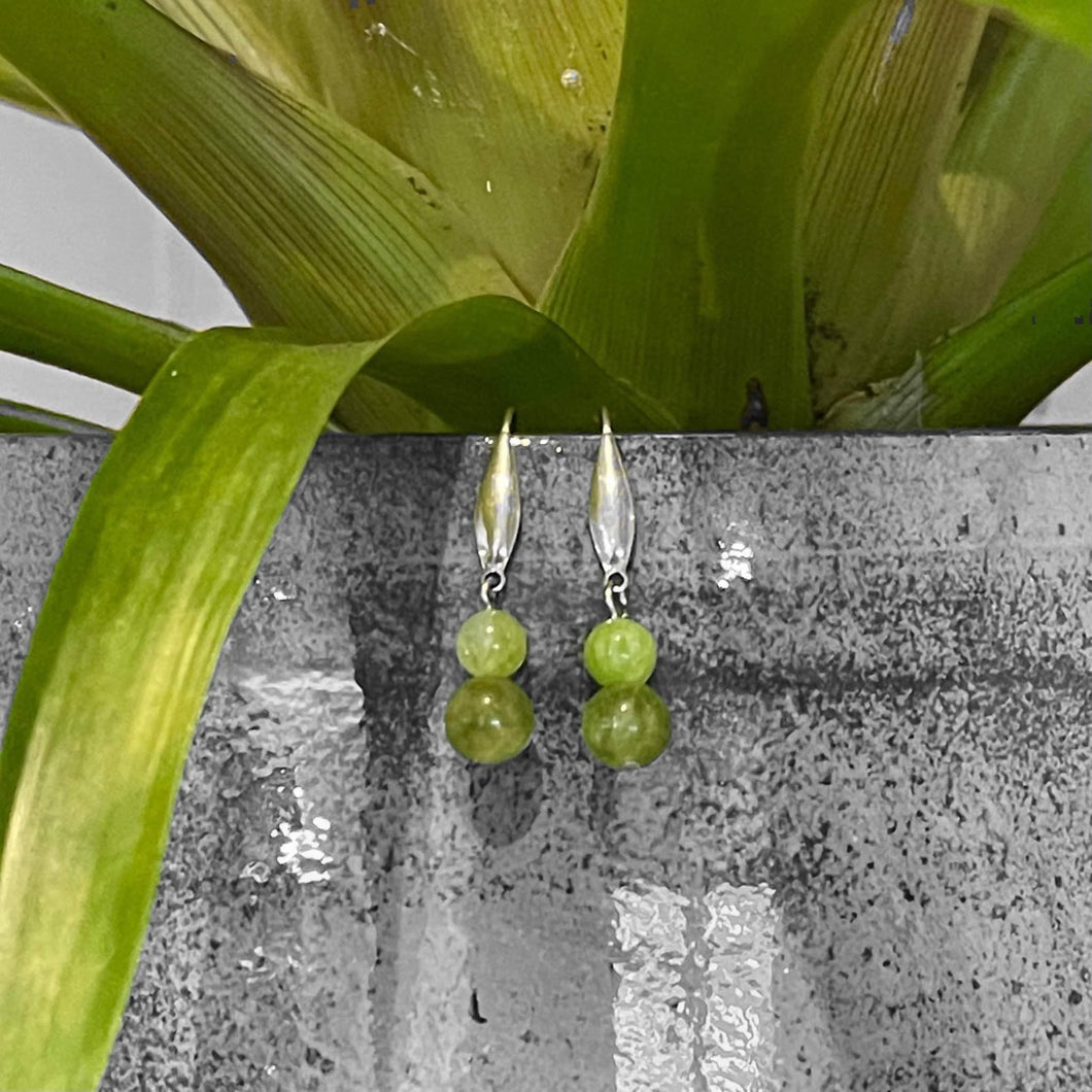 Dainty Peridot Drop Earrings