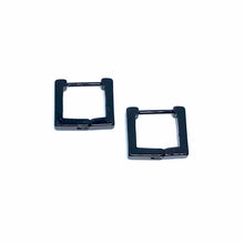 Load image into Gallery viewer, Square Sleeper Hoop Earrings (Stainless Steel)