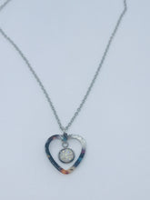 Load image into Gallery viewer, White Druzy Heart Necklace #2 (Stainless Steel)