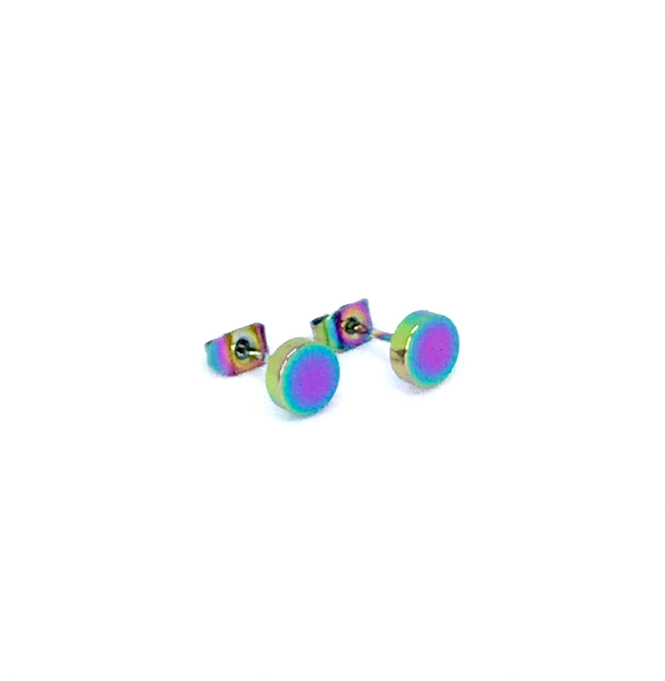 6mm Rainbow Round Studs (Stainless Steel) – Corso Custom Jewelry