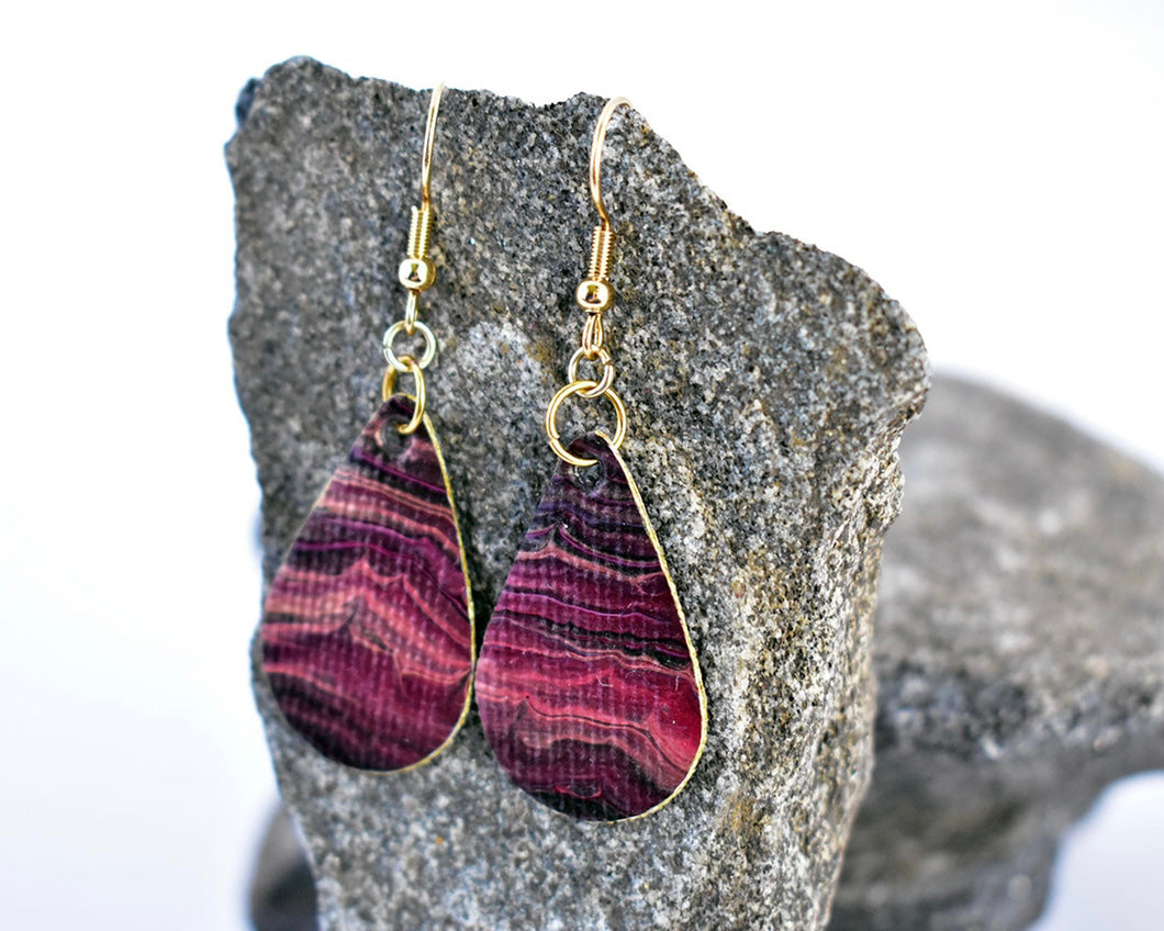 Magenta Mayhem Canvas Drop Earrings (Surgical Steel)