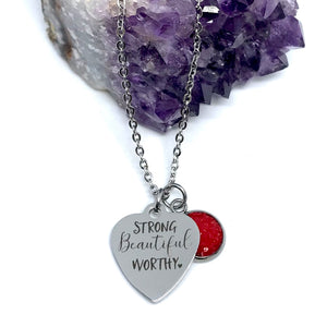 "Strong Beautiful Worthy" 3-in-1 Necklace (Stainless Steel)