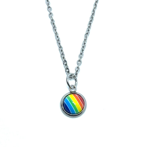 8mm Rainbow Necklace (Stainless Steel)