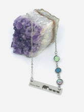 Load image into Gallery viewer, Mama Bear Birthstone Necklace with Three Cubs (Stainless Steel)