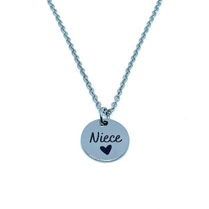 Niece Charm Necklace (Stainless Steel)
