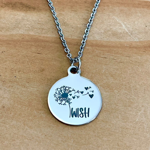 Dandelion Wish Charm Necklace (Stainless Steel)