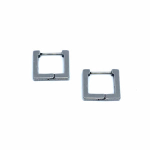 Square Sleeper Hoop Earrings (Stainless Steel)