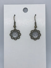 Load image into Gallery viewer, Floral Drop Earrings (Antique Bronze)