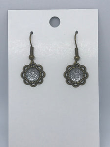 Floral Drop Earrings (Antique Bronze)
