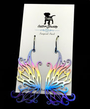 Load image into Gallery viewer, Ethereal Rainbow Fairy Wing Drop Earrings