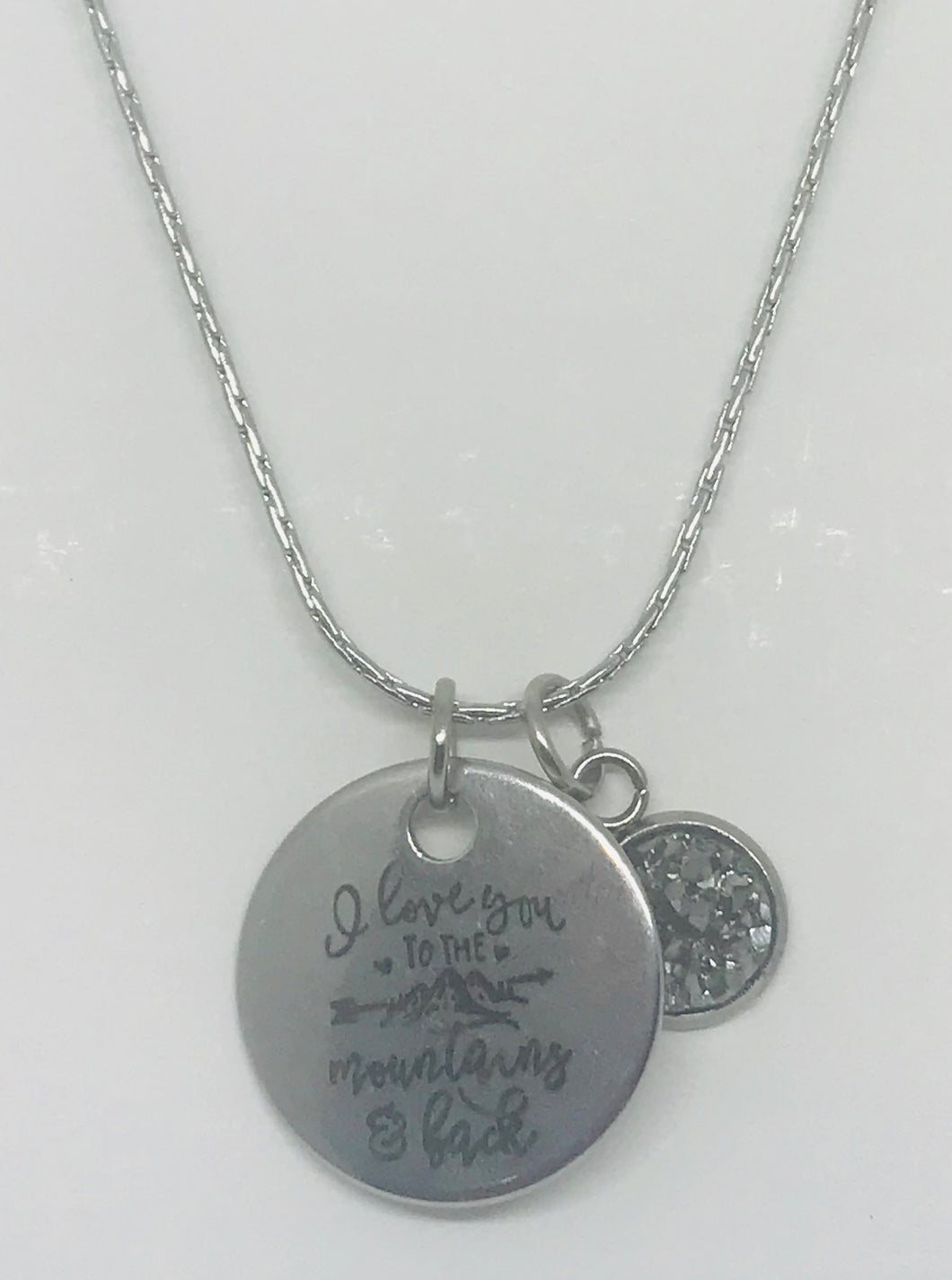 “I love you to the mountains & back” Necklace (Stainless Steel)