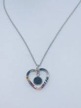 Load image into Gallery viewer, Black Druzy Heart Necklace #1 (Stainless Steel)
