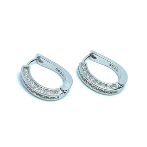 Silver Adira Sleeper Hoop Earrings (Sterling Silver)
