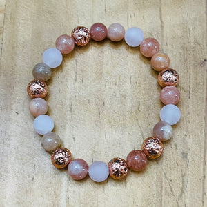 8mm Rose Gold Gemstone Bracelet