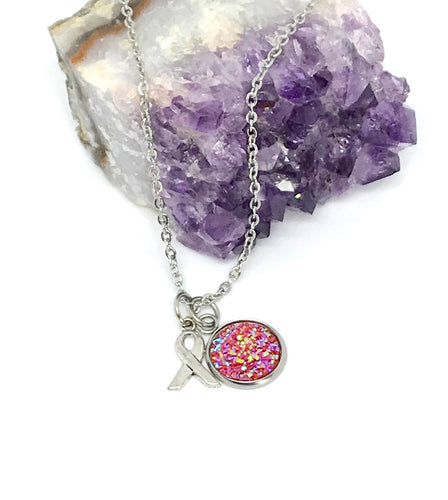 Uterine Cancer Research Necklace (Stainless Steel)