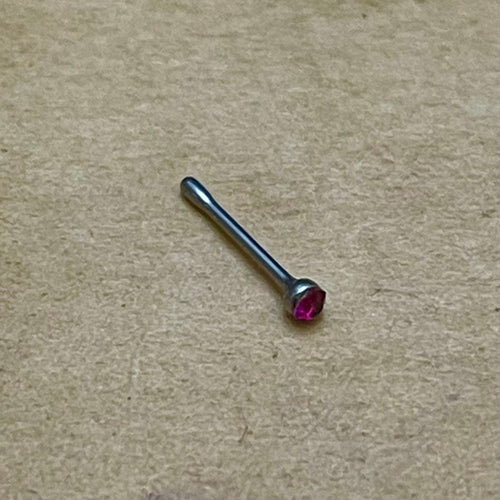 Purple Zinnia Crystal Nose Stud (Surgical Steel)