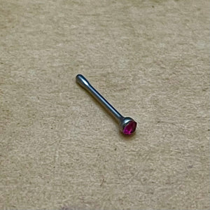 Purple Zinnia Crystal Nose Stud (Surgical Steel)