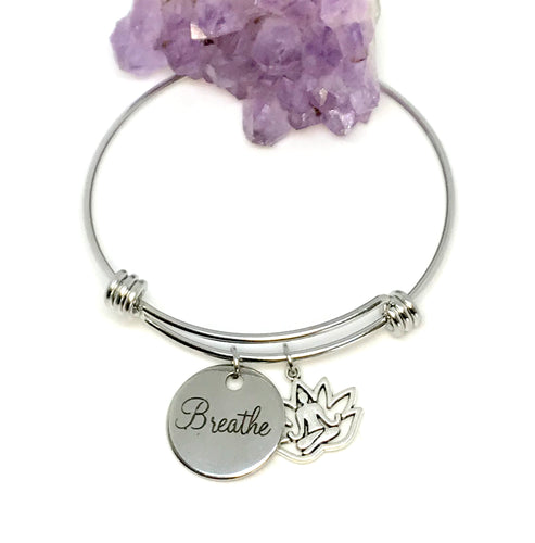 “Breathe” Charm Bracelet (Stainless Steel)
