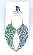 Load image into Gallery viewer, Rainbow Angel Wing Drop Earrings (Surgical Steel)