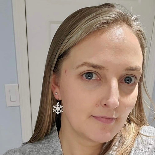 Shimmering Snowflake Drop Earrings