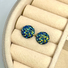 Load image into Gallery viewer, 10mm Galaxy Blue Druzy Studs