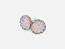 Load image into Gallery viewer, 10mm Light Pink Druzy Studs
