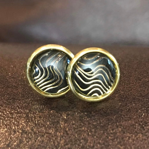 10mm Black Ripple Studs (Stainless Steel)