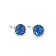 Load image into Gallery viewer, 12mm Sapphire Burst Leverback Drop Earrings (Stainless Steel)