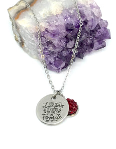 “Every Love Story is Beautiful but Ours is My Favorite” 3-in-1 Necklace (Stainless Steel)